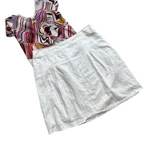 Apostrophe lined white linen skirt woman’s size 14